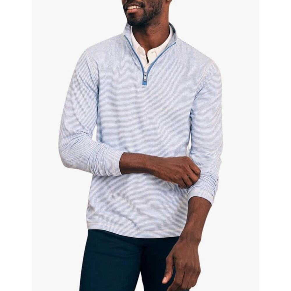Faherty Pima Cotton Quarter Zip Mock Neck Pullover Sweater XL A003200